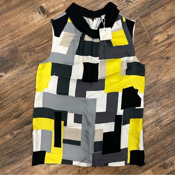 kate spade Tops - Kate Spade New York Sleeveless Geometric Print Top – Size 2 (NWOT)